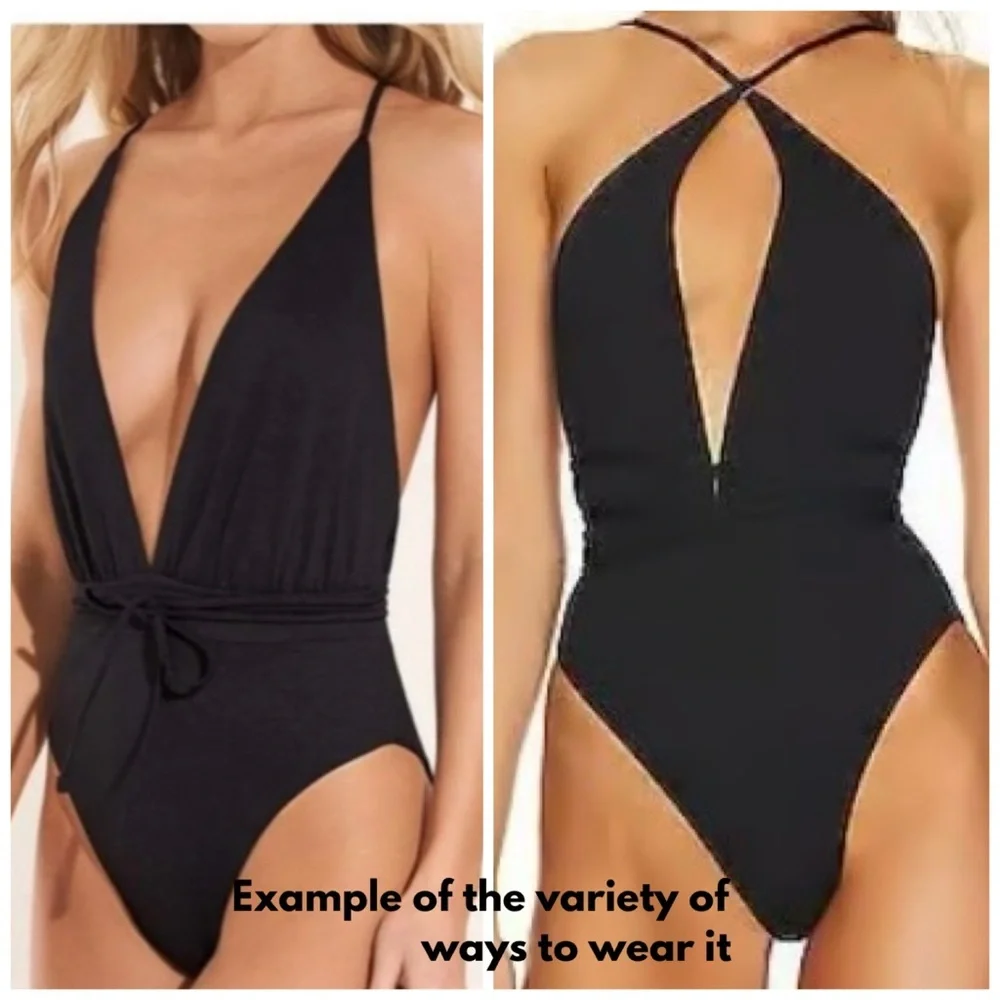 Maaji Safari One Piece Reversible Plunge Swimsuit Size L NWT